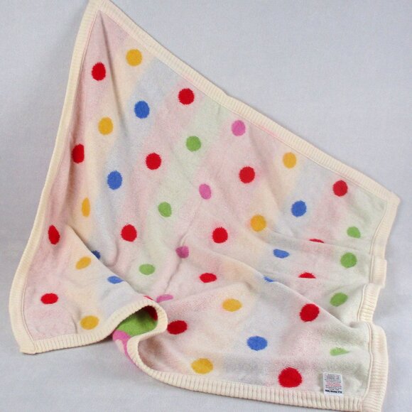 Wool Baby Blanket Jojo Maman Bebe Unisex Bright Colour Polka Dot - Picture 3 of 7